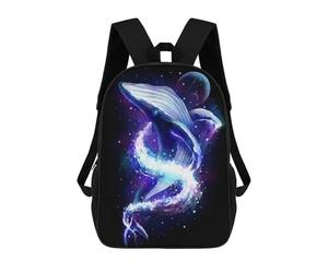 sinyumoney Mochila Escolar Para Niños 17inch Mochila Escolar Para Niños Whale in Space Mochila Escolar Informal De Moda Mochilas De Viaje Con Estampado 3D Divertidas Y Geniales