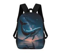 sinyumoney Mochila Escolar Para Niños 17inch Mochila Escolar Para Niños Whale in The Night Sky Mochila Escolar Informal De Moda Mochilas De Viaje Con Estampado 3D Divertidas Y Geniales