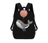 sinyumoney Mochila Escolar Para Niños 17inch Mochila Escolar Para Niños Whale with Balloon Gift Mochila Escolar Informal De Moda Mochilas De Viaje Con Estampado 3D Divertidas Y Geniales