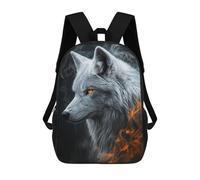sinyumoney Mochila Escolar Para Niños 17inch Mochila Escolar Para Niños White Wolf in Smoke Mochila Escolar Informal De Moda Mochilas De Viaje Con Estampado 3D Divertidas Y Geniales