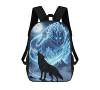 sinyumoney Mochila Escolar Para Niños 17inch Mochila Escolar Para Niños Winter Wolves And Moonlit Majesty Mochila Escolar Informal De Moda Mochilas De Viaje Con Estampado 3D Divertidas Y Geniales