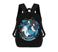 sinyumoney Mochila Escolar Para Niños ADORABLE KILLER WHALES Mochilas Para Libros Mochila Informal De Viaje Con Impresión 3D Para Niños Y Niñas Mochila De Gran Capacidad 17inch