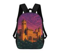 sinyumoney Mochila Escolar Para Niños Alhambra Palace with Swirling Skies Mochila De Moda Para Adolescentes Mochila Informal Para Niños Y Niñas Mochila Escolar Con Impresión 3D 17inch