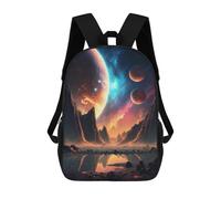 sinyumoney Mochila Escolar Para Niños Alien Planet Reflections -2 Mochilas Para Libros Mochila Informal De Viaje Con Impresión 3D Para Niños Y Niñas Mochila De Gran Capacidad 17inch