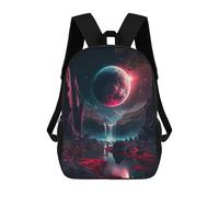 sinyumoney Mochila Escolar Para Niños Alien Waterfall Planet -1 Mochilas Para Libros Mochila Informal De Viaje Con Impresión 3D Para Niños Y Niñas Mochila De Gran Capacidad 17inch