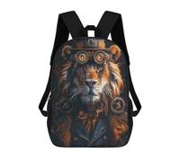 sinyumoney Mochila Escolar Para Niños Animal Steampunk Lion Mochilas Para Libros Mochila Informal De Viaje Con Impresión 3D Para Niños Y Niñas Mochila De Gran Capacidad 17inch