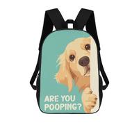 sinyumoney Mochila Escolar Para Niños Are You Pooping Golden Dog Mochilas Para Libros Mochila Informal De Viaje Con Impresión 3D Para Niños Y Niñas Mochila De Gran Capacidad 17inch