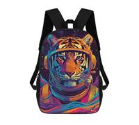 sinyumoney Mochila Escolar Para Niños Astronaut Tiger Space Mochilas Para Libros Mochila Informal De Viaje Con Impresión 3D Para Niños Y Niñas Mochila De Gran Capacidad 17inch