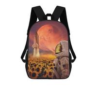 sinyumoney Mochila Escolar Para Niños Astronaut Watching Rocket Launch Mochilas Para Libros Mochila Informal De Viaje Con Impresión 3D Para Niños Y Niñas Mochila De Gran Capacidad 17inch