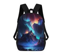 sinyumoney Mochila Escolar Para Niños Aurora Mountain Landscape -1 Mochilas Para Libros Mochila Informal De Viaje Con Impresión 3D Para Niños Y Niñas Mochila De Gran Capacidad 17inch