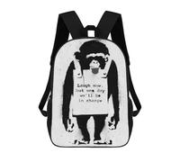 sinyumoney Mochila Escolar Para Niños Banksy Monkey Graffiti Mochila De Moda Para Adolescentes Mochila Informal Para Niños Y Niñas Mochila Escolar Con Impresión 3D 17inch