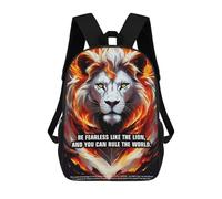 sinyumoney Mochila Escolar Para Niños Be Fearless Like The Lion Mochila De Moda Para Adolescentes Mochila Informal Para Niños Y Niñas Mochila Escolar Con Impresión 3D 17inch