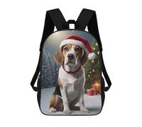 sinyumoney Mochila Escolar Para Niños Beagle Dog Funny Christmas Mochilas Para Libros Mochila Informal De Viaje Con Impresión 3D Para Niños Y Niñas Mochila De Gran Capacidad 17inch