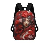 sinyumoney Mochila Escolar Para Niños Beautiful Women in Flowers Mochilas Para Libros Mochila Informal De Viaje Con Impresión 3D Para Niños Y Niñas Mochila De Gran Capacidad 17inch