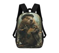 sinyumoney Mochila Escolar Para Niños Beaver Detective Wildlife Mochila De Moda Para Adolescentes Mochila Informal Para Niños Y Niñas Mochila Escolar Con Impresión 3D 17inch