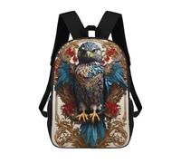 Sinyumoney Mochila escolar para niños Bird Shaman Mochila casual para viajes, impresión en 3D, para niños y niñas, gran capacidad, Moonlit Wings, 17"