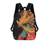 Sinyumoney Mochila escolar para niños Bird Shaman Mochila casual para viajes, impresión en 3D, para niños y niñas, gran capacidad, Swirling Colour Phoenix, 17"