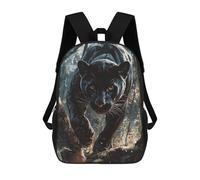 sinyumoney Mochila Escolar Para Niños Black Panther in Forest Mochilas Para Libros Mochila Informal De Viaje Con Impresión 3D Para Niños Y Niñas Mochila De Gran Capacidad 17inch