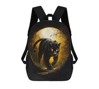 sinyumoney Mochila Escolar Para Niños Black Panther with Glowing Eyes Mochilas Para Libros Mochila Informal De Viaje Con Impresión 3D Para Niños Y Niñas Mochila De Gran Capacidad 17inch