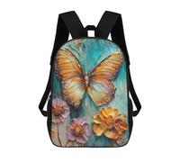 sinyumoney Mochila Escolar Para Niños Butterfly And Flowers Painting Mochilas Para Libros Mochila Informal De Viaje Con Impresión 3D Para Niños Y Niñas Mochila De Gran Capacidad 17inch