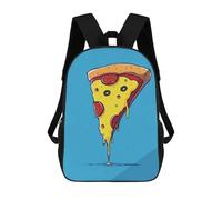 sinyumoney Mochila Escolar Para Niños Cartoon Pizza Slice on Blue Background Mochilas Para Libros Mochila Informal De Viaje Con Impresión 3D Para Niños Y Niñas Mochila De Gran Capacidad 17inch