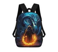 Sinyumoney Mochila escolar para niños Cat Close Up Mochila Casual para Viajes, Impreso en 3D, para niños y niñas, gran capacidad, Antiguo Dragón Mago, 17"