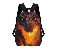 Sinyumoney Mochila escolar para niños Cat Close Up Mochila Casual para Viajes, Impreso en 3D, para niños y niñas, gran capacidad, Antiguo Dragón de, 17"