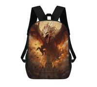 Sinyumoney Mochila escolar para niños Cat Close Up Mochila Casual para Viajes, Impreso en 3D, para niños y niñas, gran capacidad, Ataque del dragón del fuego, 17"