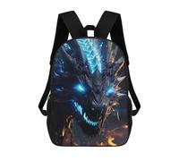 Sinyumoney Mochila escolar para niños Cat Close Up Mochila Casual para Viajes, Impreso en 3D, para niños y niñas, gran capacidad, Blue Lightning Dragon, 17"