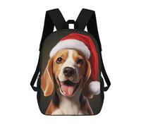sinyumoney Mochila Escolar Para Niños Christmas Beagle Dog Mochilas Para Libros Mochila Informal De Viaje Con Impresión 3D Para Niños Y Niñas Mochila De Gran Capacidad 17inch