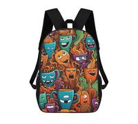 sinyumoney Mochila Escolar Para Niños Coffee Creeps Mochilas Para Libros Mochila Informal De Viaje Con Impresión 3D Para Niños Y Niñas Mochila De Gran Capacidad 17inch