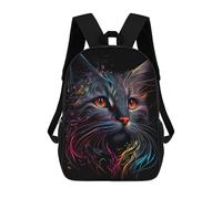 sinyumoney Mochila Escolar Para Niños Colorful Abstract Cat Art-4 Mochilas Para Libros Mochila Informal De Viaje Con Impresión 3D Para Niños Y Niñas Mochila De Gran Capacidad 17inch