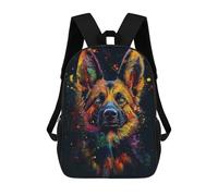 sinyumoney Mochila Escolar Para Niños Colorful German Shepherd Mochilas Para Libros Mochila Informal De Viaje Con Impresión 3D Para Niños Y Niñas Mochila De Gran Capacidad 17inch