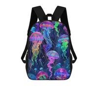 sinyumoney Mochila Escolar Para Niños Colorful Jellyfish Deep Sea Mochilas Para Libros Mochila Informal De Viaje Con Impresión 3D Para Niños Y Niñas Mochila De Gran Capacidad 17inch