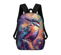 sinyumoney Mochila Escolar Para Niños Colorful Kingfisher Painting Mochilas Para Libros Mochila Informal De Viaje Con Impresión 3D Para Niños Y Niñas Mochila De Gran Capacidad 17inch
