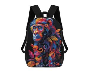 sinyumoney Mochila Escolar Para Niños Colorful Monkey Mochilas Para Libros Mochila Informal De Viaje Con Impresión 3D Para Niños Y Niñas Mochila De Gran Capacidad 17inch