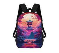 sinyumoney Mochila Escolar Para Niños Colorful Painting Japanese Mochila De Moda Para Adolescentes Mochila Informal Para Niños Y Niñas Mochila Escolar Con Impresión 3D 17inch