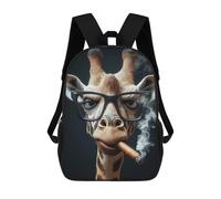 sinyumoney Mochila Escolar Para Niños Cool Giraffe with Cigar Mochilas Para Libros Mochila Informal De Viaje Con Impresión 3D Para Niños Y Niñas Mochila De Gran Capacidad 17inch