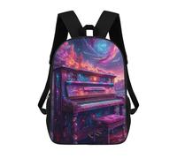 sinyumoney Mochila Escolar Para Niños Cosmic Piano Mochilas Para Libros Mochila Informal De Viaje Con Impresión 3D Para Niños Y Niñas Mochila De Gran Capacidad 17inch