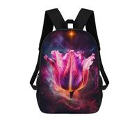 sinyumoney Mochila Escolar Para Niños Cosmic Tulip Nebula Bloom Mochila De Moda Para Adolescentes Mochila Informal Para Niños Y Niñas Mochila Escolar Con Impresión 3D 17inch