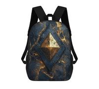 sinyumoney mochila escolar para niños cósmica celestial leopardo mochila casual para viajes, impresión 3D, para niños y niñas, gran capacidad, Gold Diamond On Marble, 17"