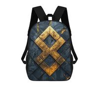 sinyumoney mochila escolar para niños cósmica celestial leopardo mochila casual para viajes, impresión 3D, para niños y niñas, gran capacidad, Gold Diamond On Black Mármol, 17"