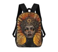sinyumoney mochila escolar para niños cósmica celestial leopardo mochila casual para viajes, impresión 3D, para niños y niñas, gran capacidad, Queen Of Fire Mosaic, 17"