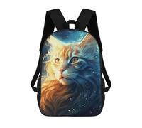 sinyumoney mochila escolar para niños cósmica celestial leopardo mochila casual para viajes, impresión 3D, para niños y niñas, gran capacidad, Cálculo Celestial Cat, 17"