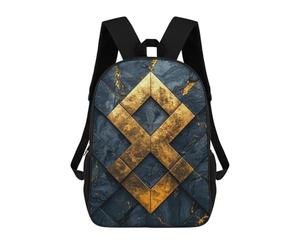 sinyumoney mochila escolar para niños cósmica celestial leopardo mochila casual para viajes, impresión 3D, para niños y niñas, gran capacidad, Gold Diamond On Black Mármol, 17"
