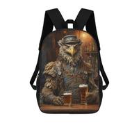 Sinyumoney Mochila escolar para niños Craft Beer Beaver Mochila Casual para Viajes, Impreso 3D, para niños y niñas, Gran capacidad, Steampunk Beer Griffin, 17"