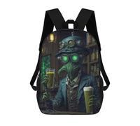 Sinyumoney Mochila escolar para niños Craft Beer Beaver Mochila Casual para Viajes, Impreso 3D, para niños y niñas, Gran capacidad, Steampunk Beer Alien Pub, 17"