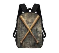 sinyumoney Mochila Escolar Para Niños Crossed Baseball Bats Mochilas Para Libros Mochila Informal De Viaje Con Impresión 3D Para Niños Y Niñas Mochila De Gran Capacidad 17inch