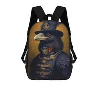 sinyumoney Mochila Escolar Para Niños Crow Mochilas Para Libros Mochila Informal De Viaje Con Impresión 3D Para Niños Y Niñas Mochila De Gran Capacidad 17inch