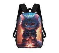 sinyumoney Mochila Escolar Para Niños Cute Black Grey Light Cat Mochilas Para Libros Mochila Informal De Viaje Con Impresión 3D Para Niños Y Niñas Mochila De Gran Capacidad 17inch